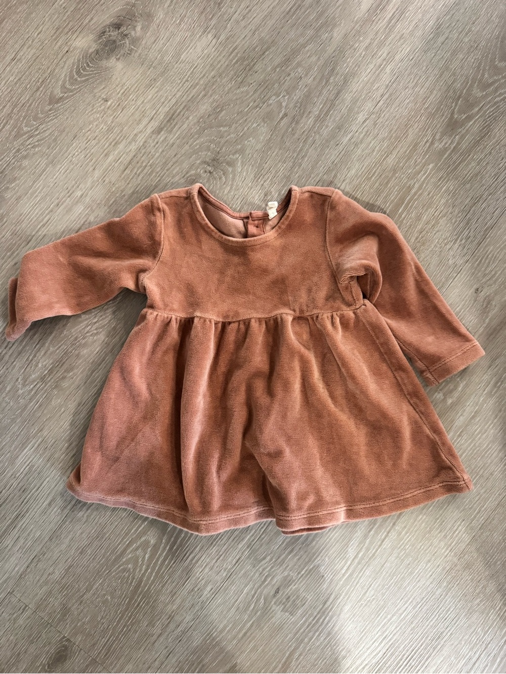 Quincy Mae Girls' Velvet Long-Sleeve Dress - Rust